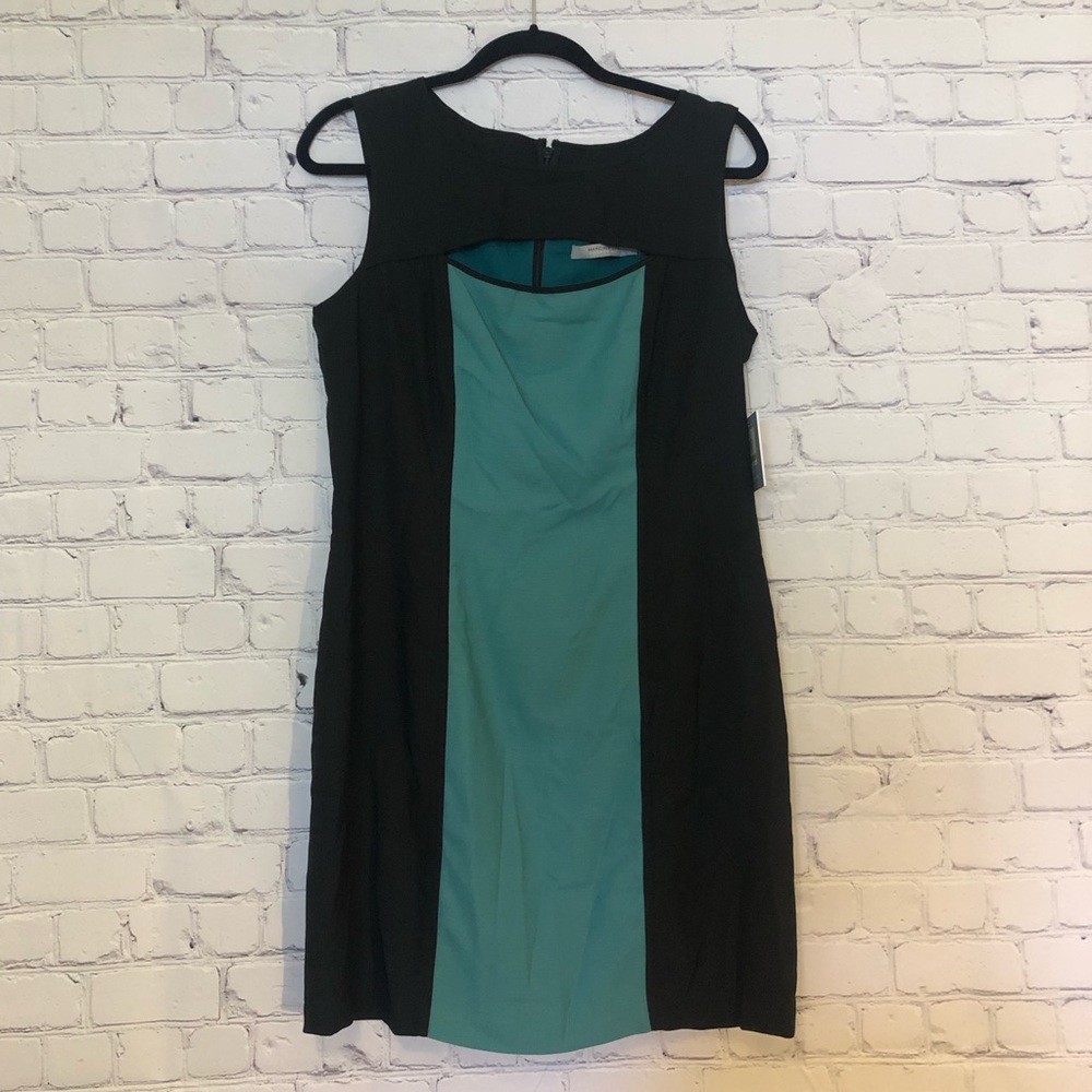 MARC NEW YORK ANDREW MARC Color Block Dress Black/Green Size 14
